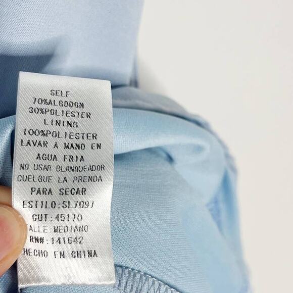 She + Sky Blue Medium M Twist Front Keyhole Mini Dress Casual Summer VNeck - Picture 10 of 10